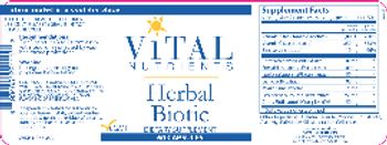 Vital Nutrients Herbal Biotic - supplement