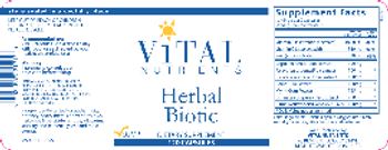 Vital Nutrients Herbal Biotic - supplement