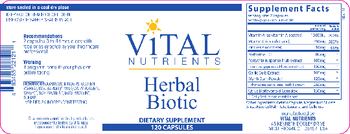 Vital Nutrients Herbal Biotic - supplement