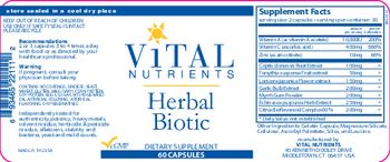 Vital Nutrients Herbal Biotic - supplement