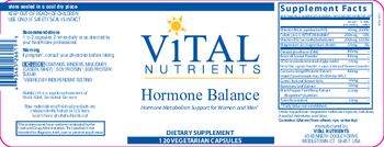 Vital Nutrients Hormone Balance - supplement