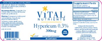 Vital Nutrients Hypericum 0.3% 300 mg - supplement