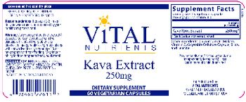 Vital Nutrients Kava Extract 250 mg - supplement