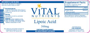 Vital Nutrients Lipoic Acid 300 mg - supplement