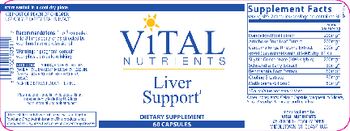 Vital Nutrients Liver Support - supplement