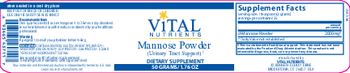 Vital Nutrients Mannose Powder - supplement