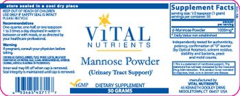 Vital Nutrients Mannose Powder - supplement