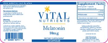 Vital Nutrients Melatonin 10 mg - supplement