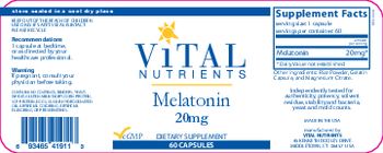 Vital Nutrients Melatonin 20 mg - supplement