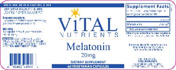 Vital Nutrients Melatonin 20 mg - supplement