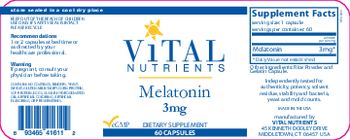 Vital Nutrients Melatonin 3 mg - supplement