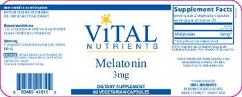 Vital Nutrients Melatonin 3 mg - supplement