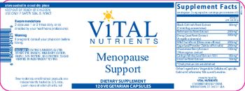 Vital Nutrients Menopause Support - supplement