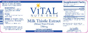 Vital Nutrients Milk Thistle Extract 250 mg - supplement