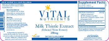 Vital Nutrients Milk Thistle Extract (Ethanol/Water Extract) 250 mg - supplement