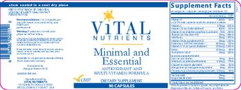 Vital Nutrients Minimal and Essential - supplement