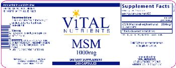 Vital Nutrients MSM 1000 mg - supplement