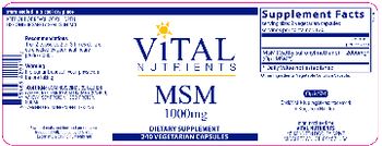 Vital Nutrients MSM 1000 mg - supplement