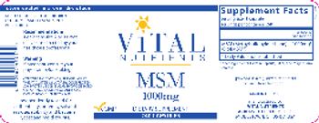 Vital Nutrients MSM 1000 mg - supplement