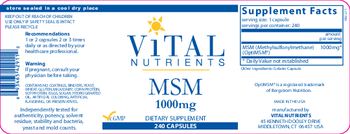 Vital Nutrients MSM 1000 mg - supplement