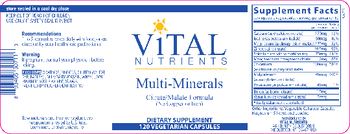 Vital Nutrients Multi-Minerals (no Copper or Iron) - supplement