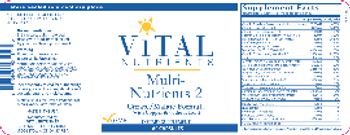 Vital Nutrients Multi-Nutrients 2 (with Copper & without Iron) - supplement