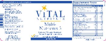 Vital Nutrients Multi-Nutrients 3 (without Copper & without Iron) - supplement