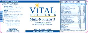 Vital Nutrients Multi-Nutrients 3 - supplement