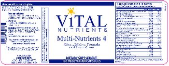 Vital Nutrients Multi-Nutrients 4 (with Copper & Iron) - supplement