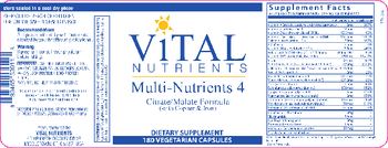 Vital Nutrients Multi-Nutrients 4 (with Copper & Iron) - supplement