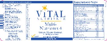 Vital Nutrients Multi-Nutrients 4 (with Copper & Iron) - supplement