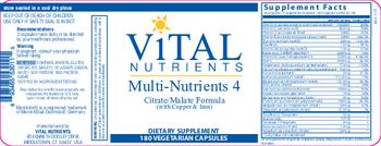 Vital Nutrients Multi-Nutrients 4 - supplement