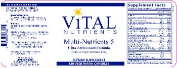 Vital Nutrients Multi-Nutrients 5 (Boron, Copper, and Iron Free) - supplement