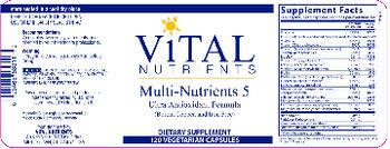 Vital Nutrients Multi-Nutrients 5 (Boron, Copper, and Iron Free) - supplement