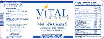 Vital Nutrients Multi-Nutrients 5 (Boron, Copper, and Iron Free) - supplement