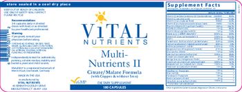 Vital Nutrients Multi-Nutrients II - supplement