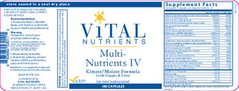 Vital Nutrients Multi-Nutrients IV - supplement