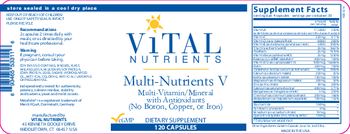 Vital Nutrients Multi-Nutrients V - supplement