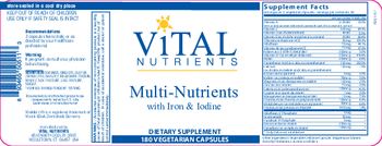 Vital Nutrients Multi-Nutrients with Iron & Iodine - supplement