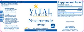 Vital Nutrients Niacinamide 750 mg - supplement