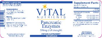 Vital Nutrients Pancreatic Enzymes 500 mg - supplement