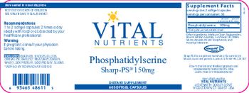 Vital Nutrients Phosphatidylserine Sharp-PS 150 mg - supplement