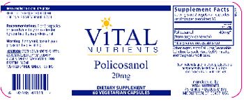 Vital Nutrients Policosanol 20 mg - supplement