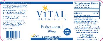 Vital Nutrients Policosanol 20 mg - supplement