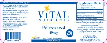 Vital Nutrients Policosanol 20 mg - supplement