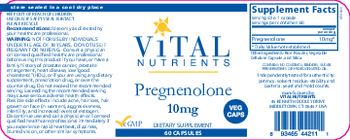 Vital Nutrients Pregnenolone 10 mg - supplement