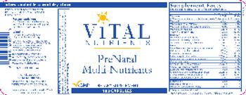 Vital Nutrients PreNatal Multi-Nutrients - supplement