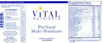 Vital Nutrients PreNatal Multi-Nutrients - supplement