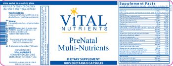 Vital Nutrients PreNatal Multi-Nutrients - supplement