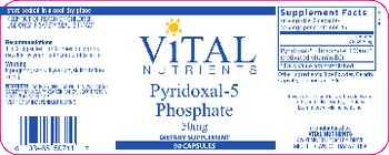 Vital Nutrients Pyridoxal-5 Phosphate 50 mg - supplement